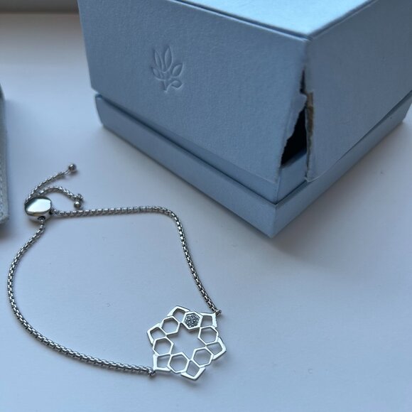 Sterling Silver with Diamonds Slider Bracelet by Cerimani - Picture 10 of 15